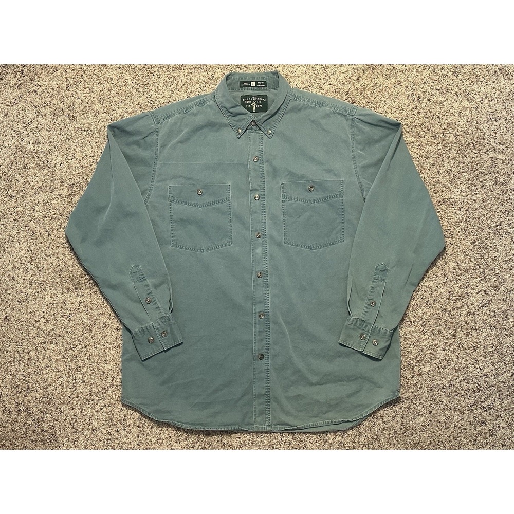 Royal Robbin's Outdoor Long Sleeve Button Up Vintage Large Made in Hong Kong